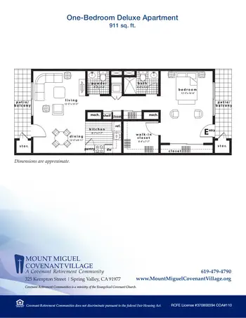 Floorplan of Covenant Living at Mount Miguel, Assisted Living, Nursing Home, Independent Living, CCRC, Spring Valley, CA 4