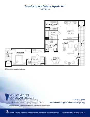 Floorplan of Covenant Living at Mount Miguel, Assisted Living, Nursing Home, Independent Living, CCRC, Spring Valley, CA 9