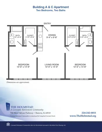 Floorplan of Covenant Living at the Holmstad, Assisted Living, Nursing Home, Independent Living, CCRC, Batavia, IL 2