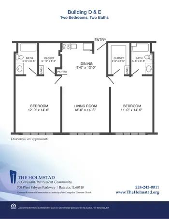 Floorplan of Covenant Living at the Holmstad, Assisted Living, Nursing Home, Independent Living, CCRC, Batavia, IL 5