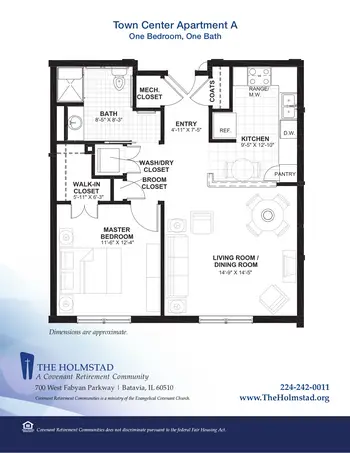 Floorplan of Covenant Living at the Holmstad, Assisted Living, Nursing Home, Independent Living, CCRC, Batavia, IL 9