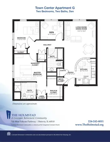Floorplan of Covenant Living at the Holmstad, Assisted Living, Nursing Home, Independent Living, CCRC, Batavia, IL 12