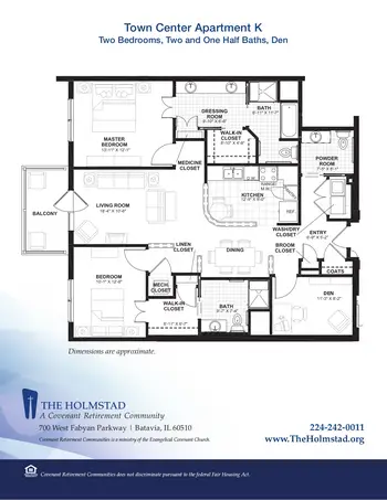 Floorplan of Covenant Living at the Holmstad, Assisted Living, Nursing Home, Independent Living, CCRC, Batavia, IL 14
