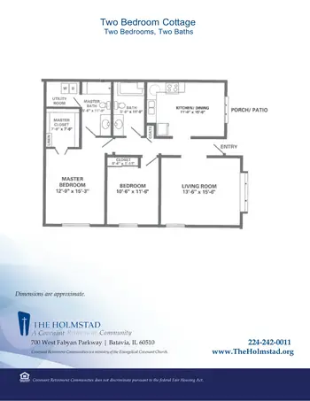 Floorplan of Covenant Living at the Holmstad, Assisted Living, Nursing Home, Independent Living, CCRC, Batavia, IL 15