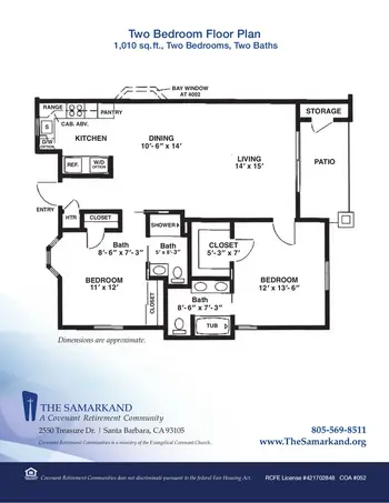 Floorplan of Covenant Living at the Samarkand, Assisted Living, Nursing Home, Independent Living, CCRC, Santa Barbara, CA 9