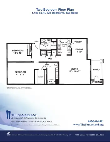 Floorplan of Covenant Living at the Samarkand, Assisted Living, Nursing Home, Independent Living, CCRC, Santa Barbara, CA 11