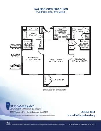 Floorplan of Covenant Living at the Samarkand, Assisted Living, Nursing Home, Independent Living, CCRC, Santa Barbara, CA 6