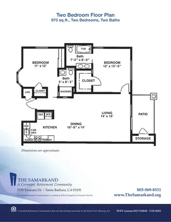 Floorplan of Covenant Living at the Samarkand, Assisted Living, Nursing Home, Independent Living, CCRC, Santa Barbara, CA 8