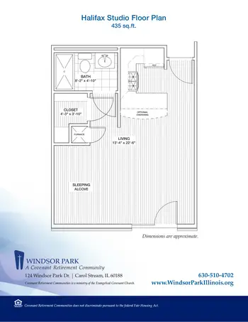 Floorplan of Covenant Living at Windsor Park, Assisted Living, Nursing Home, Independent Living, CCRC, Carol Stream, IL 1