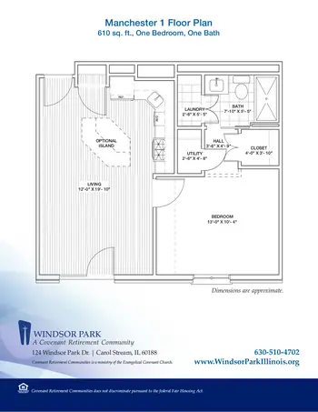 Floorplan of Covenant Living at Windsor Park, Assisted Living, Nursing Home, Independent Living, CCRC, Carol Stream, IL 2