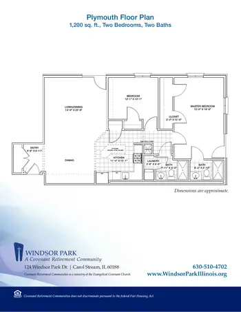 Floorplan of Covenant Living at Windsor Park, Assisted Living, Nursing Home, Independent Living, CCRC, Carol Stream, IL 6