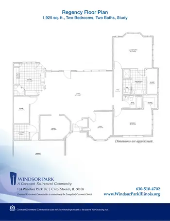 Floorplan of Covenant Living at Windsor Park, Assisted Living, Nursing Home, Independent Living, CCRC, Carol Stream, IL 8