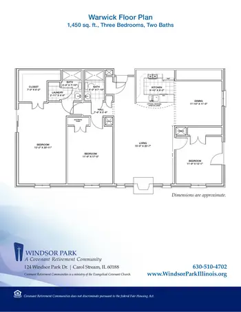 Floorplan of Covenant Living at Windsor Park, Assisted Living, Nursing Home, Independent Living, CCRC, Carol Stream, IL 11