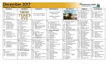 Activity Calendar of Pine Run, Assisted Living, Nursing Home, Independent Living, CCRC, Doylestown, PA 15