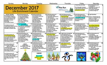 Activity Calendar of Pine Run, Assisted Living, Nursing Home, Independent Living, CCRC, Doylestown, PA 18