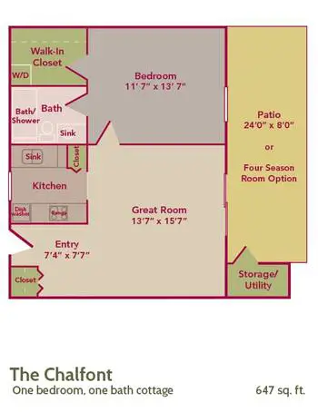 Floorplan of Pine Run, Assisted Living, Nursing Home, Independent Living, CCRC, Doylestown, PA 9