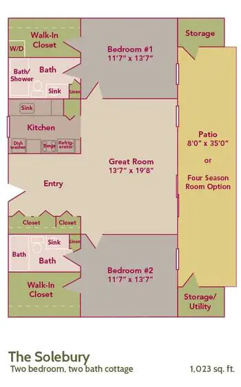 Floorplan of Pine Run, Assisted Living, Nursing Home, Independent Living, CCRC, Doylestown, PA 14