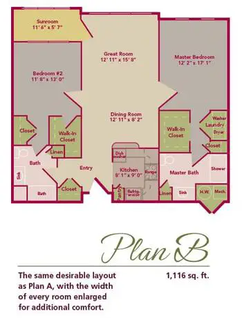 Floorplan of Pine Run, Assisted Living, Nursing Home, Independent Living, CCRC, Doylestown, PA 3