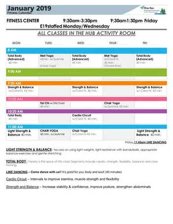 Activity Calendar of Pine Run, Assisted Living, Nursing Home, Independent Living, CCRC, Doylestown, PA 2