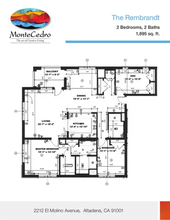 Floorplan of MonteCedro, Assisted Living, Nursing Home, Independent Living, CCRC, Altadena, CA 12