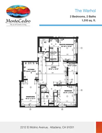 Floorplan of MonteCedro, Assisted Living, Nursing Home, Independent Living, CCRC, Altadena, CA 16