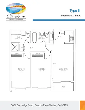 Floorplan of The Canterbury, Assisted Living, Nursing Home, Independent Living, CCRC, Rancho Palos Verdes, CA 2