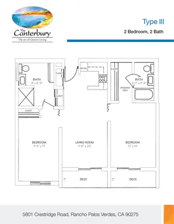 Floorplan of The Canterbury, Assisted Living, Nursing Home, Independent Living, CCRC, Rancho Palos Verdes, CA 3