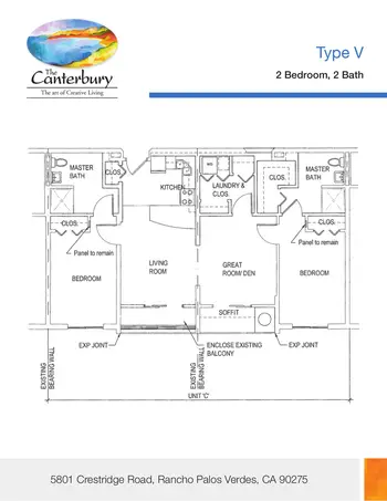 Floorplan of The Canterbury, Assisted Living, Nursing Home, Independent Living, CCRC, Rancho Palos Verdes, CA 5