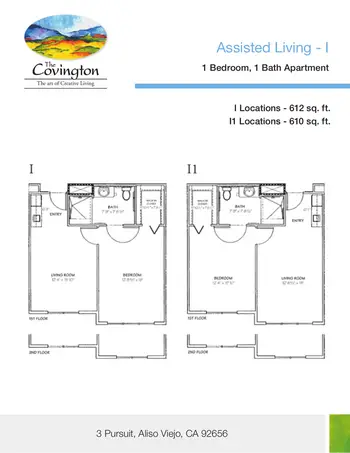Floorplan of The Covington, Assisted Living, Nursing Home, Independent Living, CCRC, Aliso Viejo, CA 2