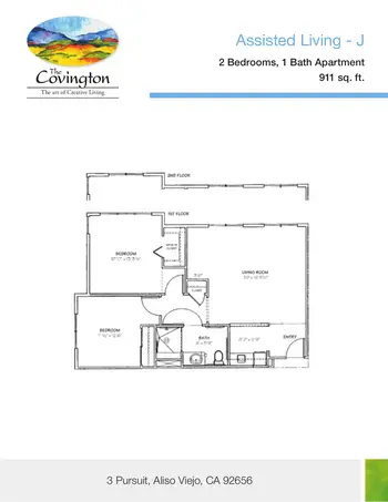 Floorplan of The Covington, Assisted Living, Nursing Home, Independent Living, CCRC, Aliso Viejo, CA 3