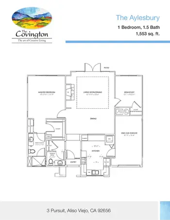 Floorplan of The Covington, Assisted Living, Nursing Home, Independent Living, CCRC, Aliso Viejo, CA 5