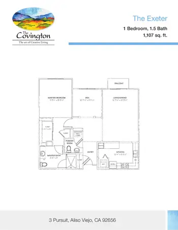 Floorplan of The Covington, Assisted Living, Nursing Home, Independent Living, CCRC, Aliso Viejo, CA 11