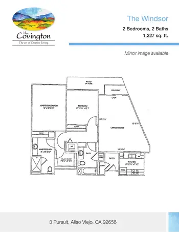 Floorplan of The Covington, Assisted Living, Nursing Home, Independent Living, CCRC, Aliso Viejo, CA 17