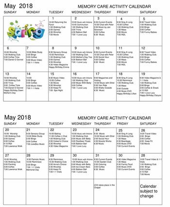Activity Calendar of Ecumen Detroit Lakes, Assisted Living, Nursing Home, Independent Living, CCRC, Detroit Lakes, MN 2