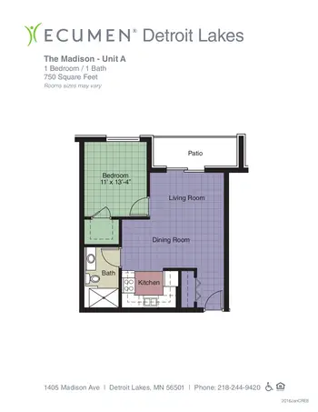Floorplan of Ecumen Detroit Lakes, Assisted Living, Nursing Home, Independent Living, CCRC, Detroit Lakes, MN 4