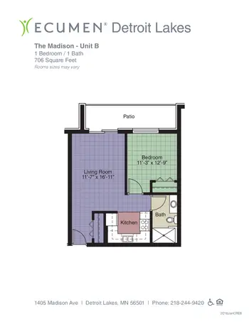 Floorplan of Ecumen Detroit Lakes, Assisted Living, Nursing Home, Independent Living, CCRC, Detroit Lakes, MN 5