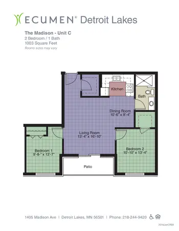 Floorplan of Ecumen Detroit Lakes, Assisted Living, Nursing Home, Independent Living, CCRC, Detroit Lakes, MN 6