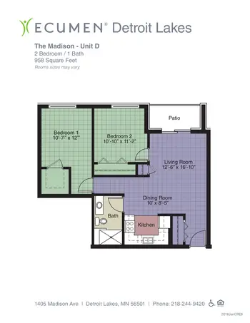 Floorplan of Ecumen Detroit Lakes, Assisted Living, Nursing Home, Independent Living, CCRC, Detroit Lakes, MN 7