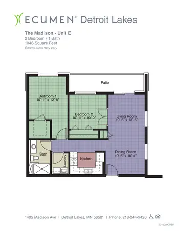 Floorplan of Ecumen Detroit Lakes, Assisted Living, Nursing Home, Independent Living, CCRC, Detroit Lakes, MN 8