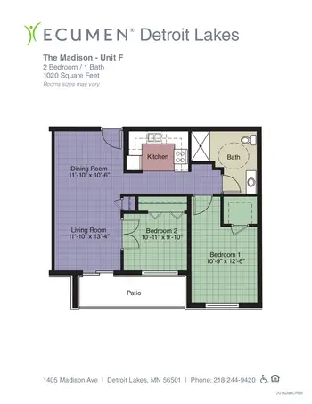 Floorplan of Ecumen Detroit Lakes, Assisted Living, Nursing Home, Independent Living, CCRC, Detroit Lakes, MN 9