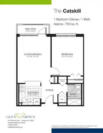 Floorplan of Glen Arden, Assisted Living, Nursing Home, Independent Living, CCRC, Goshen, NY 14