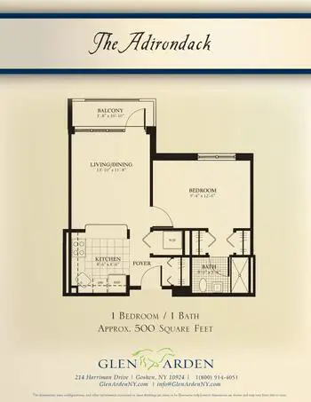 Floorplan of Glen Arden, Assisted Living, Nursing Home, Independent Living, CCRC, Goshen, NY 1