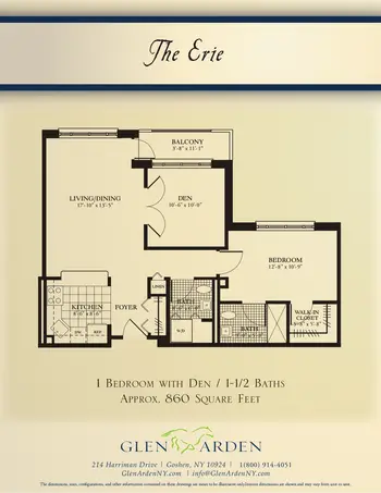 Floorplan of Glen Arden, Assisted Living, Nursing Home, Independent Living, CCRC, Goshen, NY 9