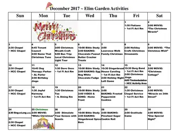 Activity Calendar of Newton Village, Assisted Living, Nursing Home, Independent Living, CCRC, Newton, IA 4