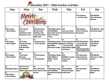 Activity Calendar of Newton Village, Assisted Living, Nursing Home, Independent Living, CCRC, Newton, IA 3