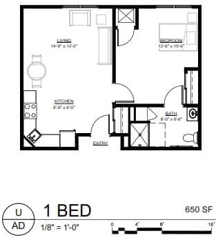 Floorplan of Newton Village, Assisted Living, Nursing Home, Independent Living, CCRC, Newton, IA 8