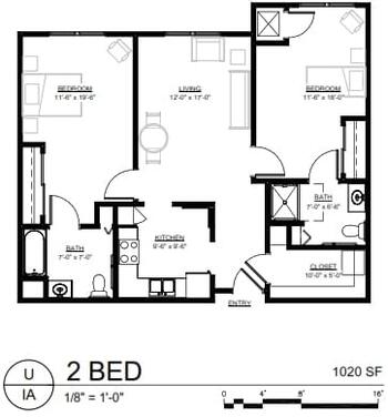 Floorplan of Newton Village, Assisted Living, Nursing Home, Independent Living, CCRC, Newton, IA 13