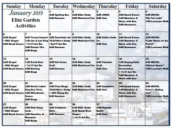 Activity Calendar of Newton Village, Assisted Living, Nursing Home, Independent Living, CCRC, Newton, IA 13