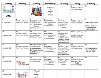 Activity Calendar of Valley View Village, Assisted Living, Nursing Home, Independent Living, CCRC, Des Moines, IA 5
