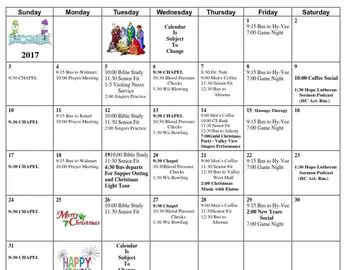 Activity Calendar of Valley View Village, Assisted Living, Nursing Home, Independent Living, CCRC, Des Moines, IA 6